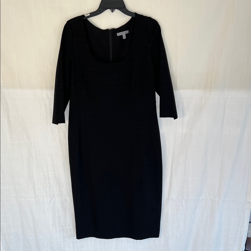 Classiques Entier Black Scoop Neck 3/4 Sleeve Sheath Dress